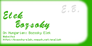 elek bozsoky business card